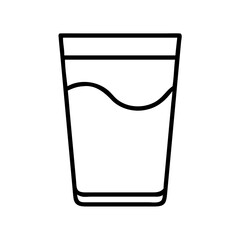 glass of milk icon, drinks line art, drinks vector - simple black line art icon of glass of milk perfect for logos, and drinks-themed designs.