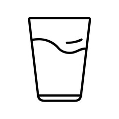 glass of milk icon, drinks line art, drinks vector - simple black line art icon of glass of milk perfect for logos, and drinks-themed designs.