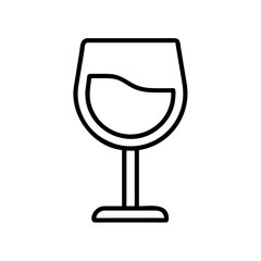 glass of ros icon, drinks line art, drinks vector - simple black line art icon of glass of ros perfect for logos, and drinks-themed designs.