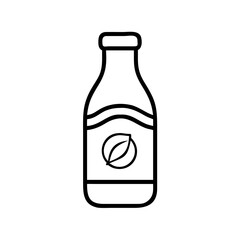 kombucha bottle icon, drinks line art, drinks vector - simple black line art icon of kombucha bottle perfect for logos, and drinks-themed designs.