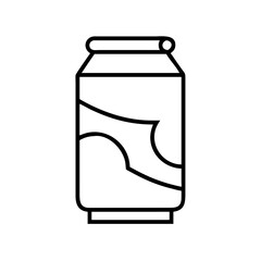 soda can icon, drinks line art, drinks vector - simple black line art icon of soda can perfect for logos, and drinks-themed designs.