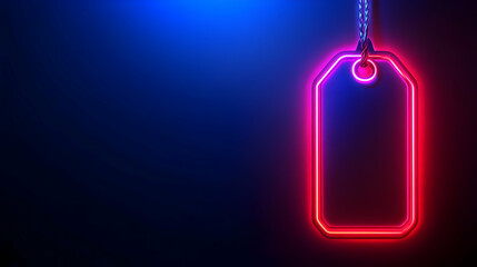 Neon Sign Lights Up with Vibrant Glow in Dark Background