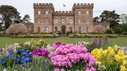 Castle Gardens Springtime Blooms Colorful Flowers