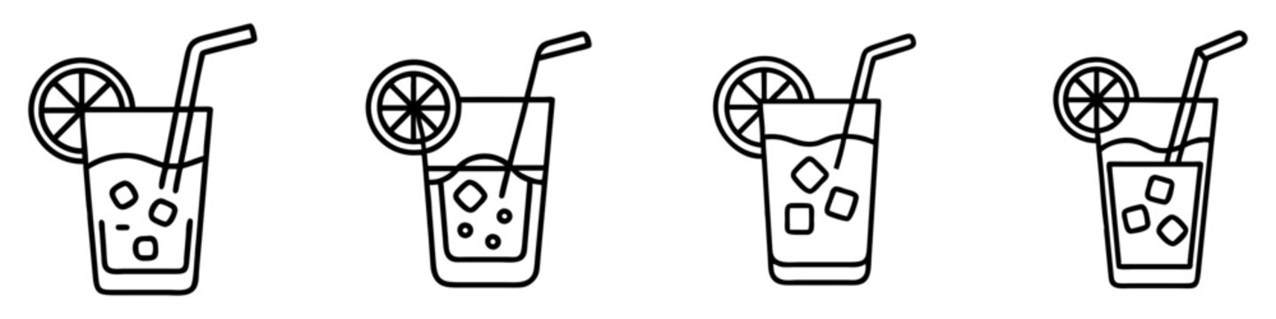 arnold palmer lemonade and iced tea icon, drinks line art, drinks vector - simple black line art icon of arnold palmer lemonade and iced tea perfect for logos, and drinks-themed designs.