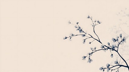 Elegant Branch of Delicate Blossoms in Artistic Rendering