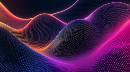 Fototapeta premium Glowing Digital Waves Abstract
