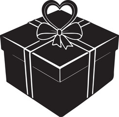 Gift box silhouette and vector design.