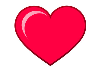 Cartoon Heart Charm, Vibrant Red Color, Glossy Surface, Black Outline, Simple Design, Valentine’s Day Accessory, Love Symbol, Hanging Ornament, Cute Illustration, Keychain Design, Flat 2D Art