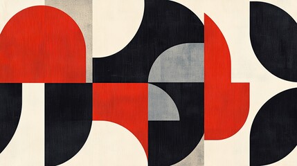 Abstract Geometric Art with Bold Colors and Wood Grain Texture