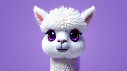 Fototapeta premium adorable cartoon alpaca illustration with vibrant tones for promotional campaigns