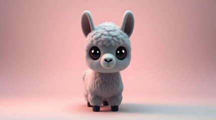 Naklejka premium lively cartoon alpaca design on bright background for branding and advertising