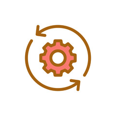 Sync setting icon. Simple filled outline style. Process, update, setup, reload, simple, change, personal, pictogram, refresh concept. Vector illustration isolated. SVG