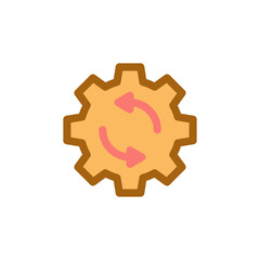 Sync setting icon. Simple filled outline style. Process, update, setup, reload, simple, change, personal, pictogram, refresh concept. Vector illustration isolated. SVG