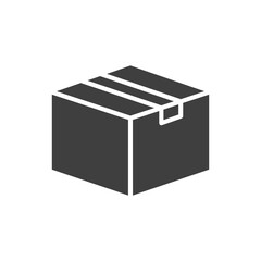 Box icon. Simple solid style. Package, delivery, parcel, shipping, cardboard, storage, carton, closed, pictogram, pack concept. Glyph symbol. Vector illustration isolated. SVG