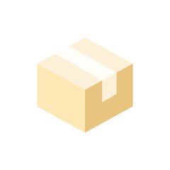 Box icon. Simple flat style. Package, delivery, parcel, shipping, cardboard, storage, carton, closed, pictogram, pack concept. Vector illustration isolated. SVG