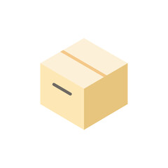 Box icon. Simple flat style. Package, delivery, parcel, shipping, cardboard, storage, carton, closed, pictogram, pack concept. Vector illustration isolated. SVG