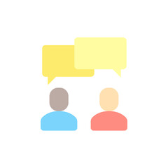 Talk icon. Simple flat style. People, two, person, 2, dialog, bubble, speech, pictogram, silhouette, chat, group concept. Vector illustration isolated. SVG
