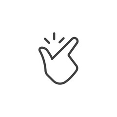 Easy icon. Simple outline style. Nice, pictogram, good, finger, hand, safe, click, symbol, design, like, arm, positive concept. Thin line symbol. Vector illustration isolated. SVG