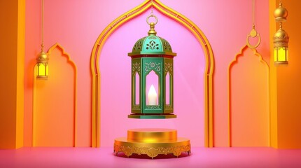 islamic background modern ramadan kareem lantern lamp