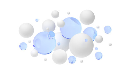 Abstract spheres. Isolated. 3d illustration.