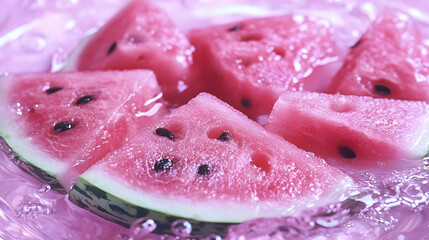 Fototapeta premium Watermelon Slices Refreshing Summer Fruit Delightfully Sweet