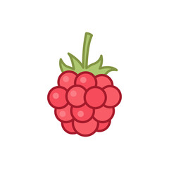 Raspberry icon. Simple filled outline style. Berry, pictogram, ripe, pink, sweet, delicious, food, nature, vegetarian concept. Vector design illustration isolated. SVG