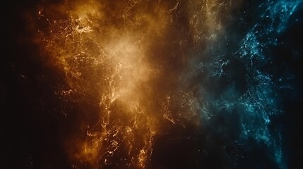 Fototapeta premium Celestial Nebula Fiery Orange and Azure Cosmic Dance