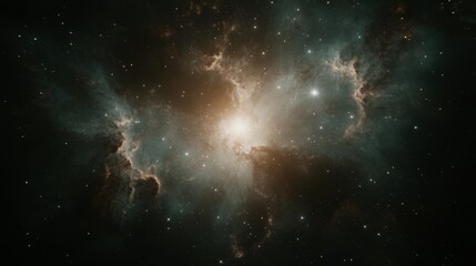 Naklejka premium Celestial Nebula Cosmic Dust and Stellar Light