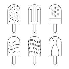 Ice cream set sketch style. Ice cream vector illustration