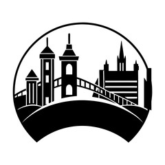 Fototapeta premium Building Bridges vector silhouette