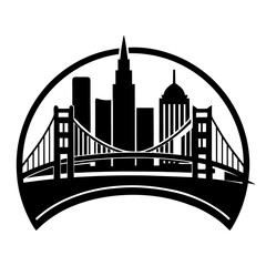 Building Bridges vector silhouette