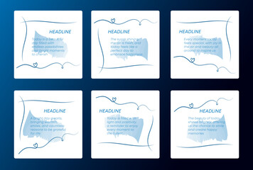 vector set of minimalist decorative frames featuring delicate heart elements. Perfect for invitations, social media posts, greeting cards, and other creative designs