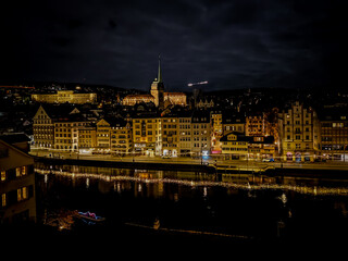 Fototapeta premium Stunning Zurich ciryscape at the night