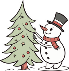 christmas silhouette tree on white background