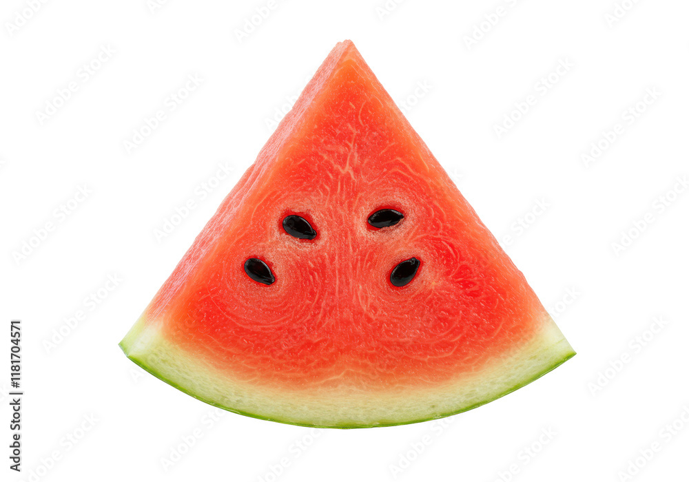 Fototapete sliced of watermelon isolated on white background, front angled view, no depth of field, sharp