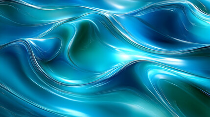 Obraz premium Abstract Blue Waves Flow Smoothly and Gracefully Across the Screen