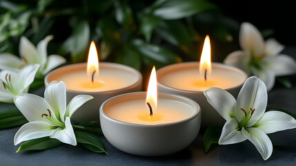 Candles & Lilies Create Tranquil Ambiance Peacefully and Beautifully