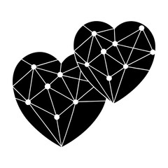 Connected Hearts vector silhouette
