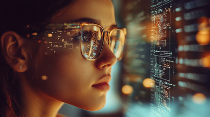 Focused Professional Examining Data Visualization and Mathematical Equations