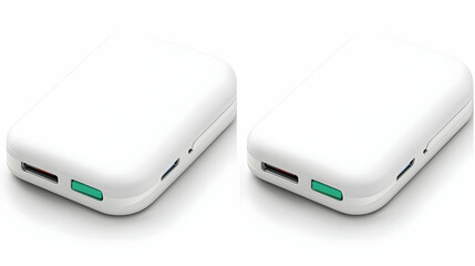 White Portable Power Bank 3D Illustration