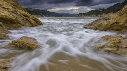 Coastal Rocks and Waves Dramatic Seascape