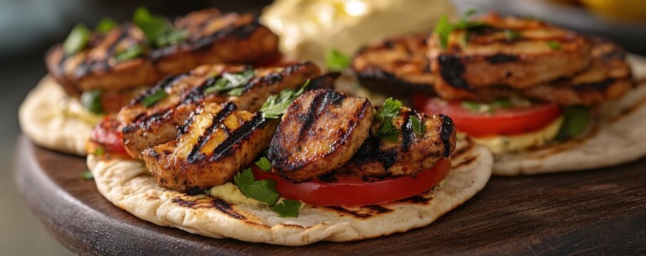 Delectable Mediterranean-Inspired Pita Wraps A Culinary Masterpiece Featuring Grilled Veggies, Hummus, and Vibrant Colors These Flavorful Wraps are Perfect for a Light Lunch, Dinner, or a Quick Easy