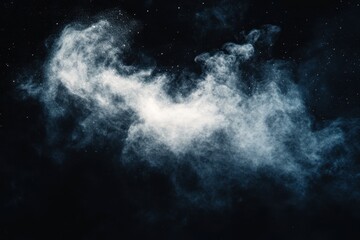 Fototapeta premium Mysterious cosmic cloud floating in the depth of space illuminated by distant stars on a clear night