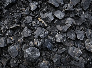 A black and white rock background with dark gray stone texture. The image is a close-up of a mountain surface that looks distressed, cracked, collapsed, crumbled, and broken