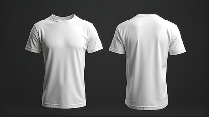 White Half-Sleeve T-Shirt mockup showcasing front and back views.