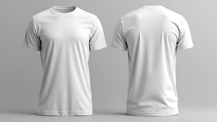 White Half-Sleeve T-Shirt mockup showcasing front and back views.
