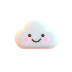 A cheerful, cartoon-style cloud with a friendly smile and playful features.
