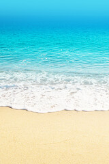 Summer sunny empty tropical sea beach with copy space. Natural background for concept summer vacation..