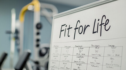 A motivational fitness chart encouraging a healthy lifestyle and active living.