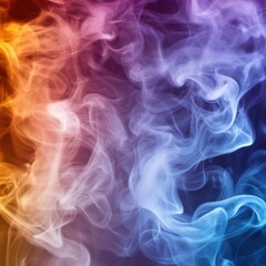 Obraz premium Colorful smoke swirls create an abstract background design with vivid hues of orange, purple, and blue